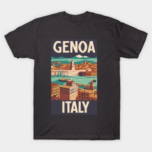 A Vintage Travel Art of Genoa - Italy T-Shirt